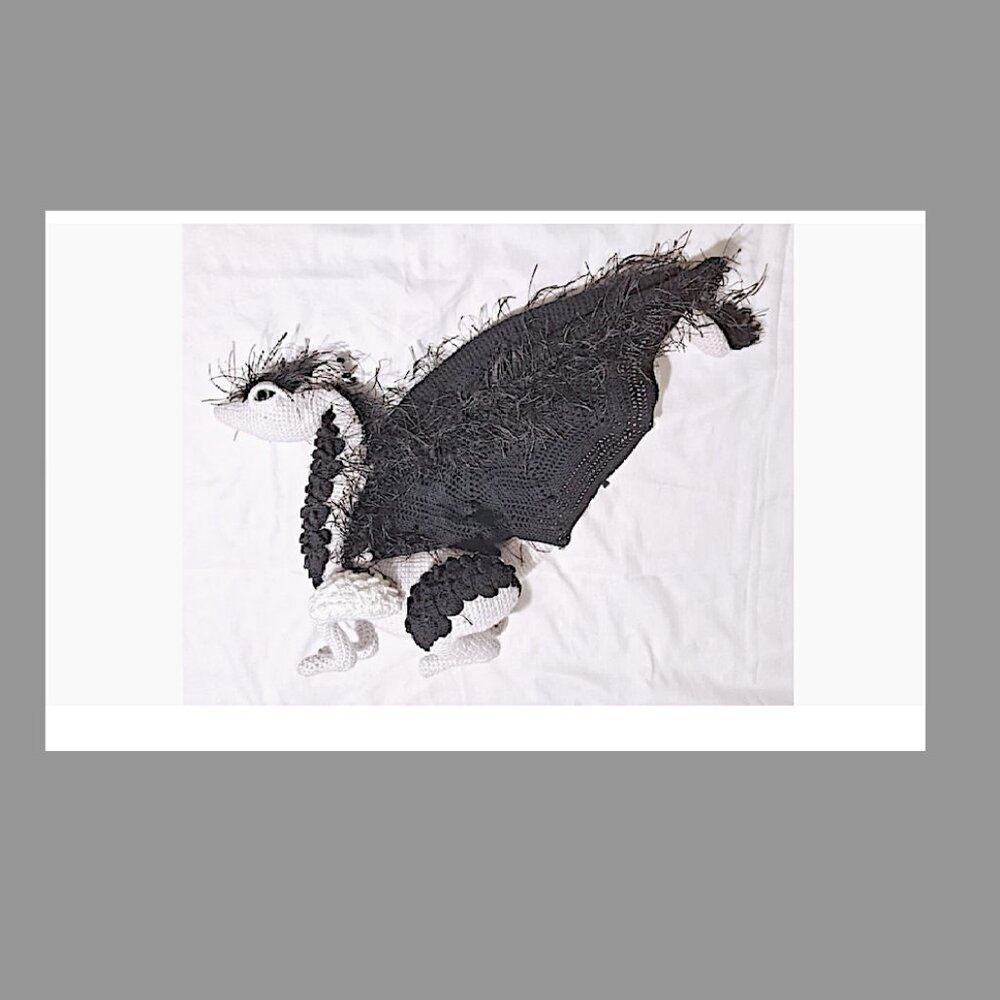 Hand Made Posable Crochet Dragon - Medium Large - Picture 15 of 16